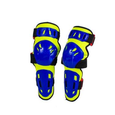 Imagem de Par Cotoveleira Amx Control Cotovelo Motocross, Azul, Neon