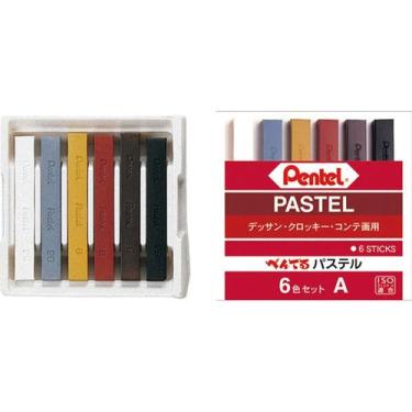 Imagem de Giz pastel seco - estojo com 6 cores básicas - pentel