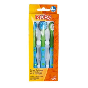 Imagem de Kit de Cuidado Oral Sistema 3 Estágios Azul - Nuby
