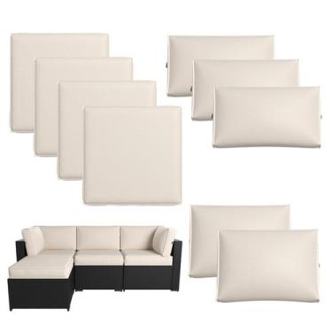 Imagem de Conjunto de 9 peças de almofadas para área externa Breezestival, bege,