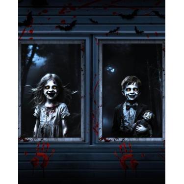 Imagem de Capa de janela de Halloween YUSPENYE 80x120 cm Eerie Kids