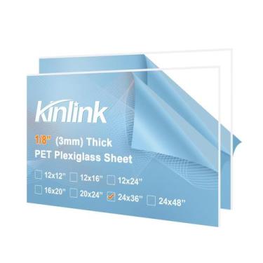 Imagem de Folhas de Acrílico KINLINK 61x91cm 3mm Transparente Pacote com 2