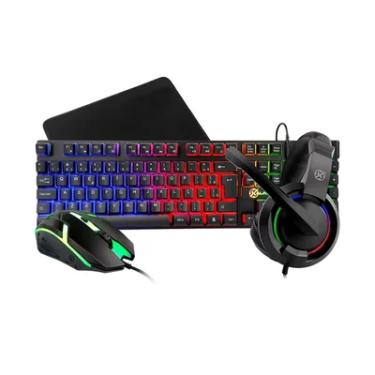 Imagem de Kit Gamer Odin Lite Kalkan 4 Em 1 Teclado Mouse Headset E Mouse Pad
