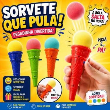 Imagem de Sorvete Que Pula Pegadinha Brinquedo Divertido Bola de Espuma Fake Pre