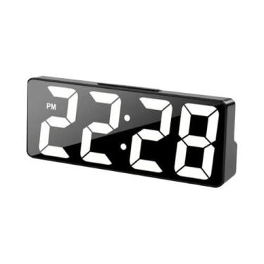 Imagem de Despertador Digital LED Com Brilho Ajustável E Exibição De Temperatura