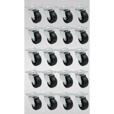 Imagem de Kit 12 Rodízios Giratórios 32mm PU Aço Galvanizado - Congratulations S