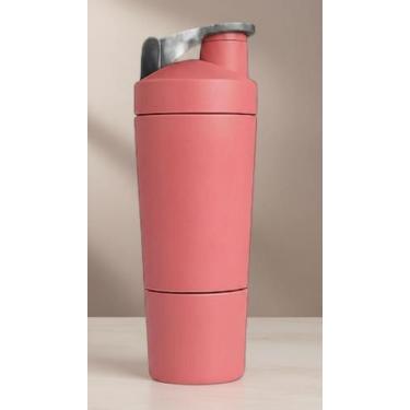Imagem de Coqueteleira Inox 600ml c/ Compartimento Rosa - Congratulations Store