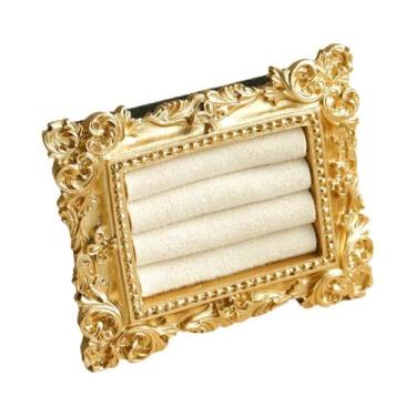 Imagem de Suporte Expositor De Anéis De Ouro, Bandeja De Veludo Para Brincos Com