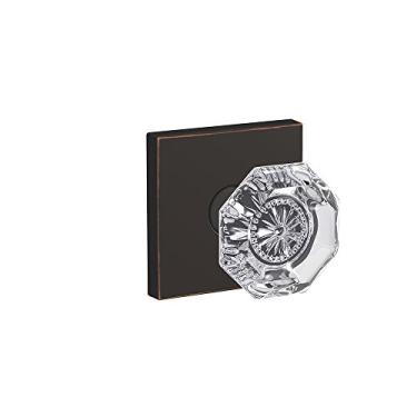 Imagem de Schlage Maçaneta de vidro personalizada FC21 ALX 716 COL Alexandria com acabamento Collins Hall-Closet e Bed-Bath Lock, bronze envelhecido