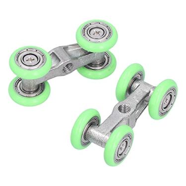 Imagem de 2 pçs rolos de porta de chuveiro push-pull rolo em forma de u 4 rodas rolos de aço inoxidável rolos de porta de chuveiro polias para banheiro cozinha