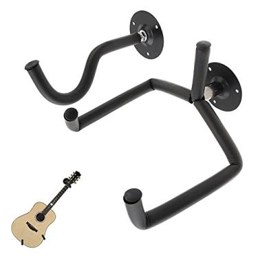 Imagem de Yajun Suporte de gancho para violão e instrumentos musicais, estilo dividido, metal durável exibido para guitarra, baixo, banjo, preto