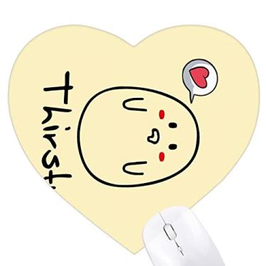 Imagem de Mousepad de coração Lovely Expression Longing Appetence Tapete de borracha para escritório