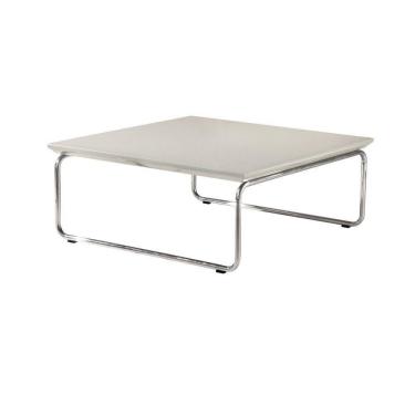 Imagem de Mesa de Centro Kairos Pé Cromado Bisart Decor Laca Off White