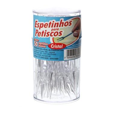 Imagem de Espeto de Acrílico para Petisco Cristal com 50 Unidades Plastilânia