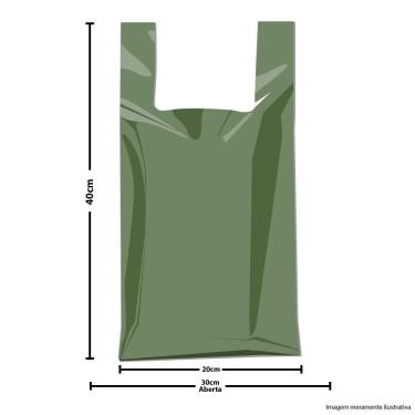 Imagem de Sacola Plástica Colorida Lisa Reciclável com a Largura 30 X 40cm Altura
