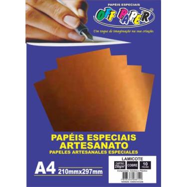 Imagem de Off Paper Papel Lamicote Cobre A4 250G, Pacote com 10 folhas