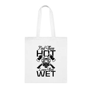 Imagem de Find Them Hot Leave Them Wet Tote Bag, Funny Tote Gift, Shoulder Bag Reutilizável, Birthday Christmas Basket Mágica Gift Idea, Branco