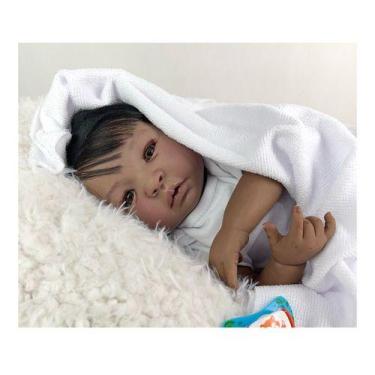 Imagem de Bebê Reborn Menino Realista Negro Corpo Tecido Com Enxoval - Ana Dolls