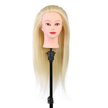 Imagem de Cabeleireiro Cosmetologia Prática de Cabeleireiro Cabeça Manequim Bonecas Ferramentas de Salão (Branco arroz)