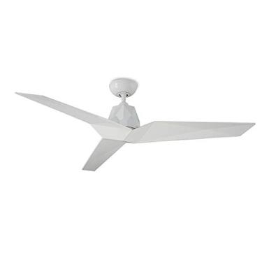 Imagem de Ventilador de teto inteligente de 3 lâminas para ambientes internos e externos Vortex 152 cm branco brilhante com controlador de parede