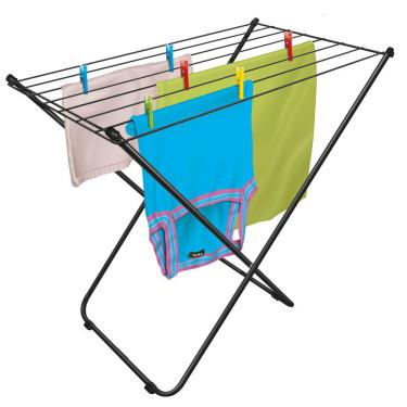 Imagem de Varal De Chão Retratil Aço Dobrável De Apartamento Sem Abas