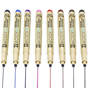 Imagem de Sakura Canetas Pigma Micron PN Fineliner – 0,4/0,5 mm – 1 de cada cor – Pacote com 8
