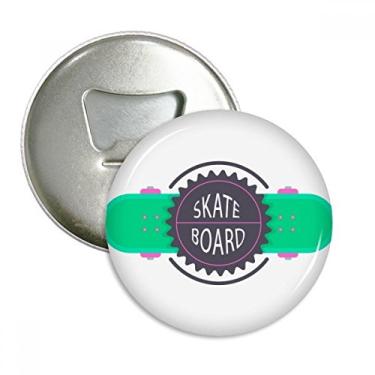 Imagem de Skate esportivo com lemas de desenho animado aquarela abridor de garrafas ímã de geladeira emblema multifuncional