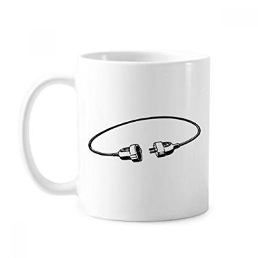 Imagem de Tomada cabo de carregamento padrão caneca cerâmica xícara de porcelana café louça