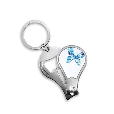 Imagem de Animal Sky Blue Butterfly Fluttering Graffiti Cortador de unhas Abridor Chaveiro Tesoura