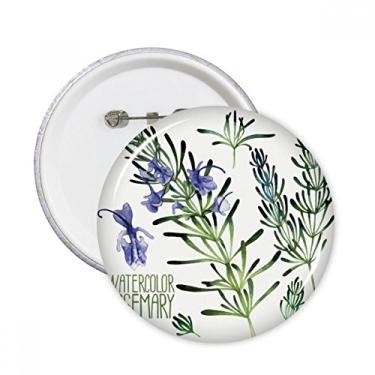 Imagem de Roxo lavanda aquarela flor planta alfinetes redondos emblema botão decoração acessório 5 peças