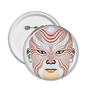 Imagem de Broche colorido de cabeça de ópera de Peking Weishuihe com emblema de botão para decoração 5 peças