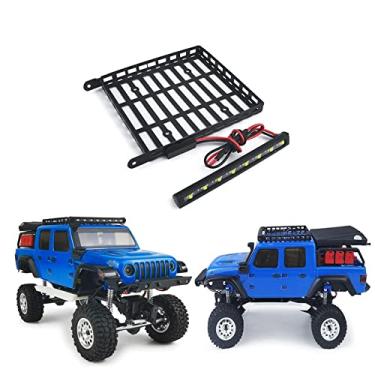 Imagem de RC-Hub Bagageiro de metal com barra de luz LED para carro de rastreamento RC 1/24 Axial SCX24 AXI0005 RC