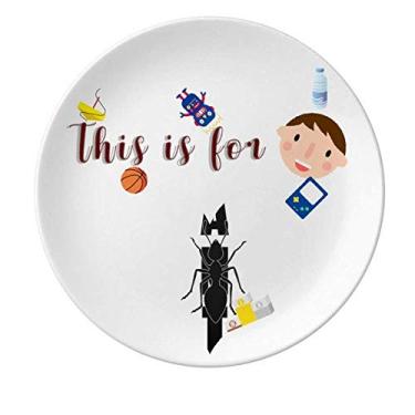 Imagem de Prato de porcelana Insect Barm Fears Animals Ants Prato redondo para jantar Menino Homem