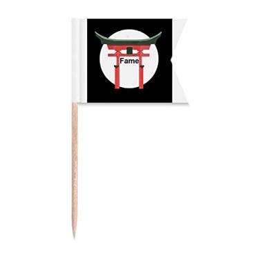 Imagem de Bandeiras de palito de dente modernas com reputação de vida dramática Art Deco para marcação de palito de comida para bolo de festa prato de queijo