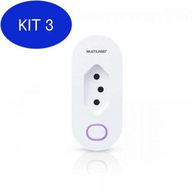 Imagem de Kit 3 Plug De Tomada Inteligente Wi-Fi Se231 Branco - Multilaser