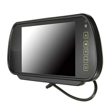 Imagem de PONPY Tela LCD colorida TFT de 7 polegadas, 2 entradas de vídeo, espelho, retrovisor, para estacionamento, câmera de ré para DVD/VCR/carro