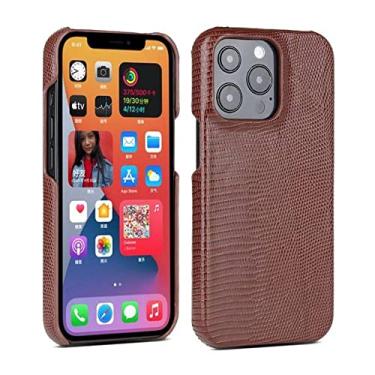 Imagem de Estojo de couro granulado de pele de cobra para iPhone 13 11 12 Pro Max 13 Mini XR X XS Max Capa traseira do telefone de proteção rígida, marrom, para iPhone XR