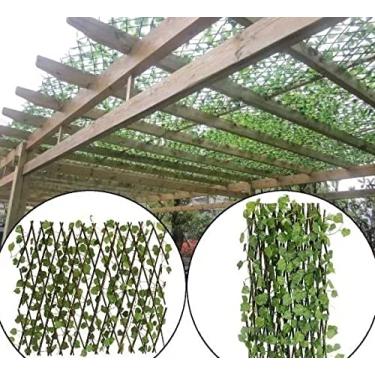 Imagem de Kit 2 Treliça Muro Inglês Flores Artificiais Gradil 1,60 x 35 Decoração Festas