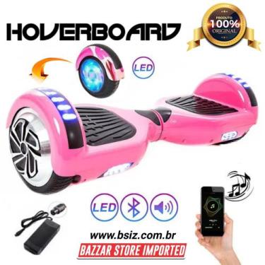 Hoverboard Bluetooth Barato Com Led 6,5' Poleg. Com Alça Cor Fogo
