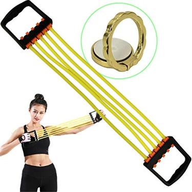 Imagem de Elástico de Tensão Para Exercícios Amarelo + Suporte Celular CBRN16204