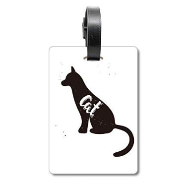 Imagem de Bolsa de mala de animal preta e branca com etiqueta para cartão de bagagem