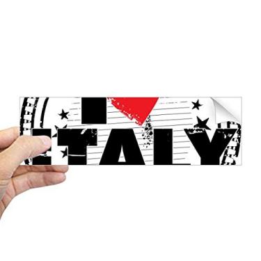 Imagem de DIYthinker I Love Italy Palavra Love Carimbo de coração retangular para-choque adesivo para janela