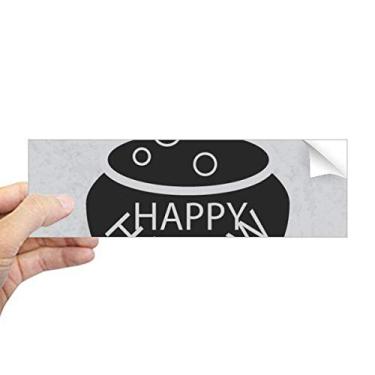 Imagem de DIYthinker Um pote de adesivo retangular de Halloween preto para janela de notebook