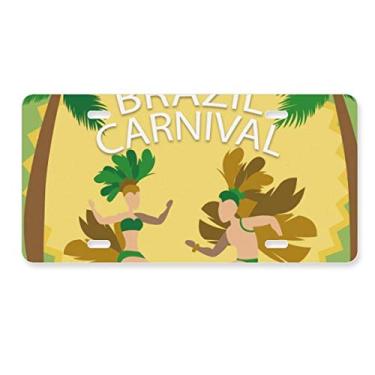 Imagem de DIYthinker Hula Brazil Carnaval slogan Brasil placa de licença decoração aço inoxidável automóvel etiqueta