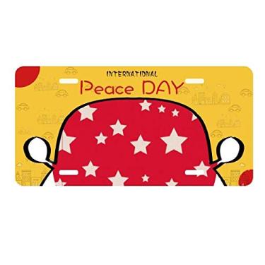 Imagem de DIYthinker Placa de carro com estrela de Natal vermelha para decoração de carro Dia da Paz