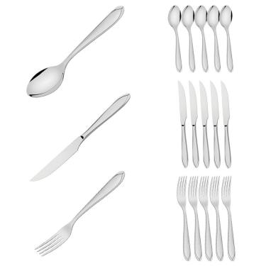 Imagem de Kit Talheres Inox Garfo Faca E Colher 18 Unidades Laguna Tramontina
