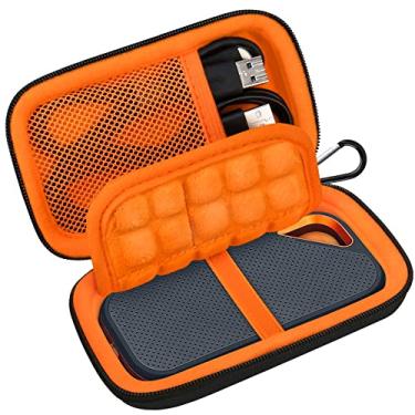 Imagem de Lacdo Maleta de transporte rígida para SanDisk Extreme PRO SSD externo portátil SDSSDE80 SDSSDE81 500GB 1/2/4 TB USB-C Unidade de estado sólido Bolsa de viagem protetora em EVA, Preta + Laranja