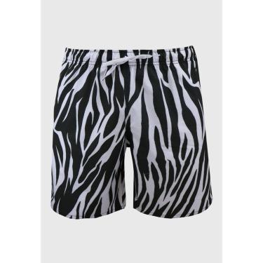 Imagem de Shorts Alkary Elástico Zebra e Branco-Masculino
