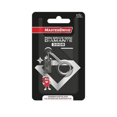 Imagem de Mini Pendrive 32GB USB 3.0 Ultra Rápido MasterDrive DIAMANTE Pen Drive 32GB Tipo Chaveiro Original À Prova D'agua