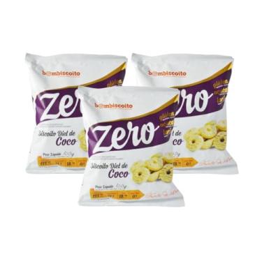 Imagem de Kit 3 BomBiscoito Coco Zero Açúcar, Glúten e Lactose 100g